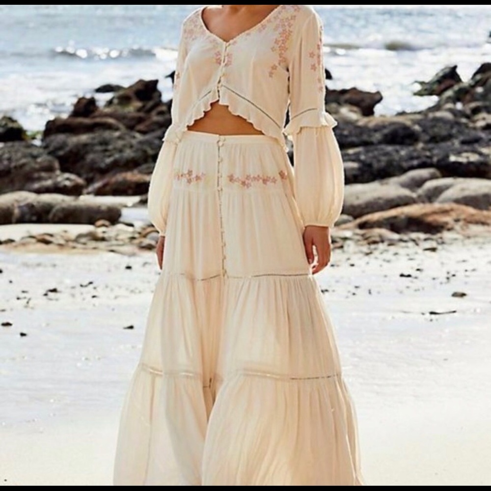 CLEARANCE FREE PEOPLE Blouse & Maxi Skirt Set